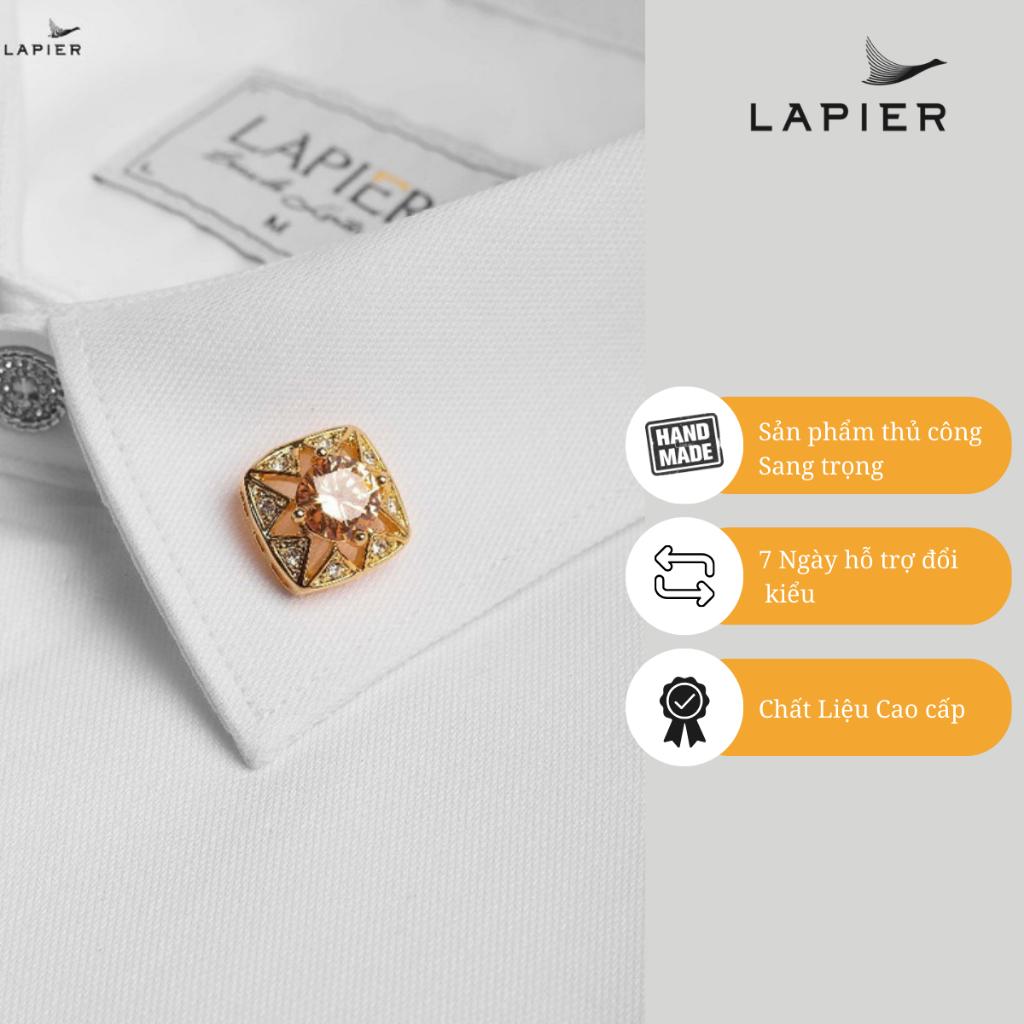 Phụ Kiện Đính Cổ Áo Cao Cấp Mặt Đá - Thương Hiệu Lapier