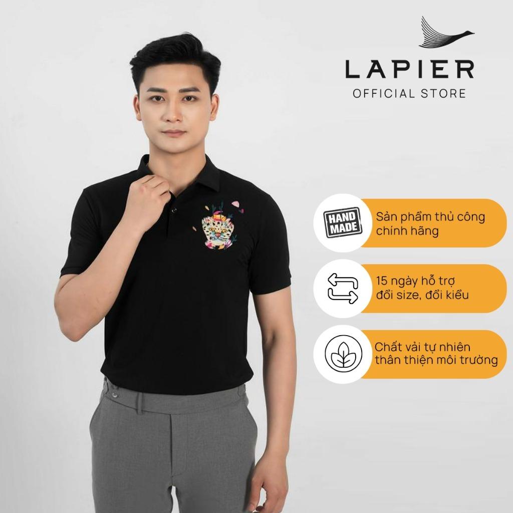 Áo Polo Nam Cao Cấp LAPIER Thêu Thủ Công Báo Đốm Chất Liệu Co Giãn Cao Cấp